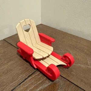 Fisher Price Loving Family Red Winter  Christmas Sled Snow Sleigh 1996 seasonal